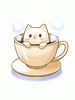 Costume White Cat Coffee Cup