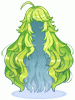 Peruca Longa Selvagem Verde